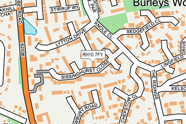 RH10 7FY map - OS OpenMap – Local (Ordnance Survey)