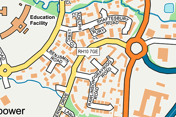 RH10 7GE map - OS OpenMap – Local (Ordnance Survey)