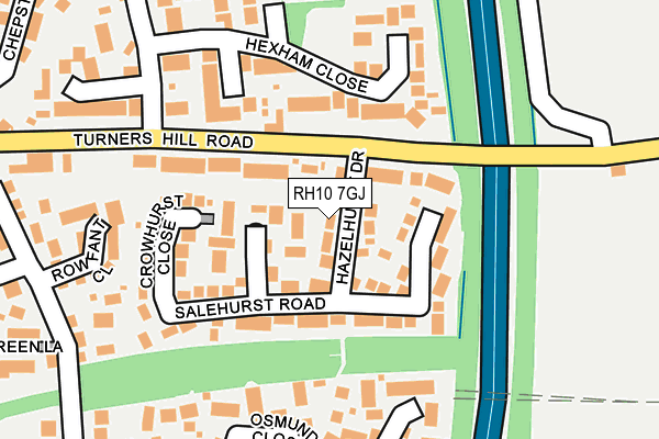 RH10 7GJ map - OS OpenMap – Local (Ordnance Survey)