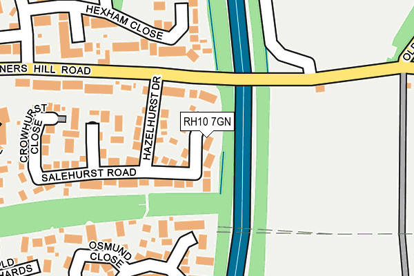 RH10 7GN map - OS OpenMap – Local (Ordnance Survey)