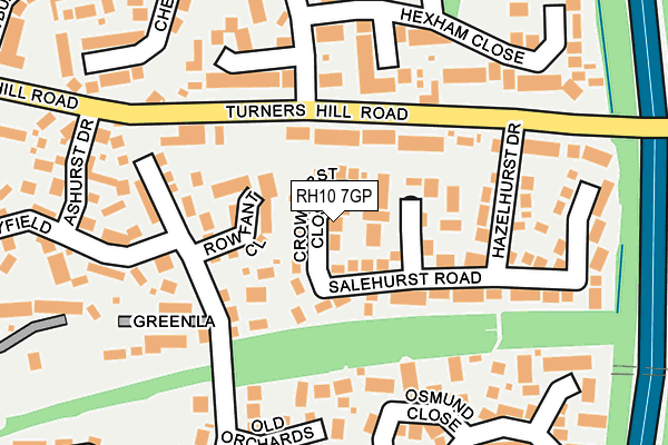 RH10 7GP map - OS OpenMap – Local (Ordnance Survey)