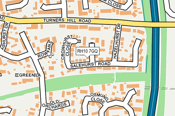 RH10 7GQ map - OS OpenMap – Local (Ordnance Survey)