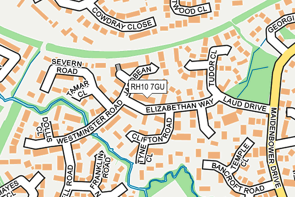 RH10 7GU map - OS OpenMap – Local (Ordnance Survey)