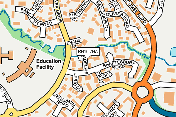 RH10 7HA map - OS OpenMap – Local (Ordnance Survey)