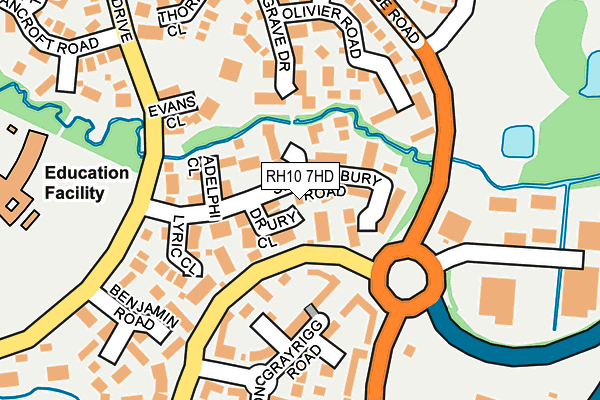 RH10 7HD map - OS OpenMap – Local (Ordnance Survey)