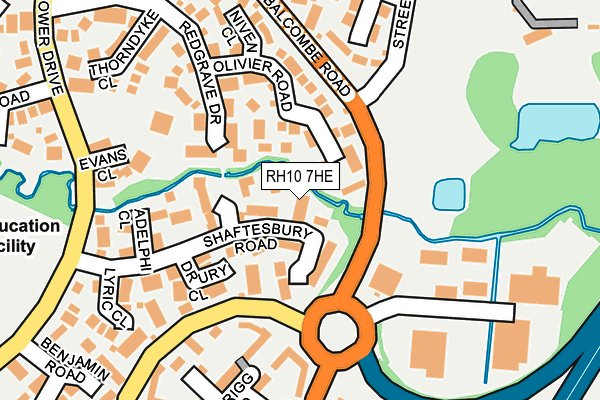 RH10 7HE map - OS OpenMap – Local (Ordnance Survey)