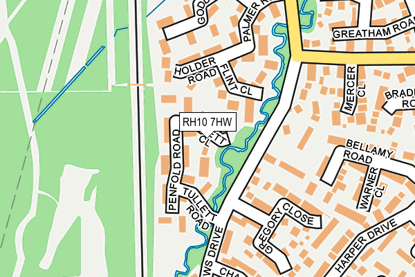 RH10 7HW map - OS OpenMap – Local (Ordnance Survey)