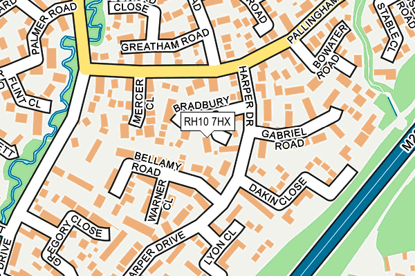RH10 7HX map - OS OpenMap – Local (Ordnance Survey)