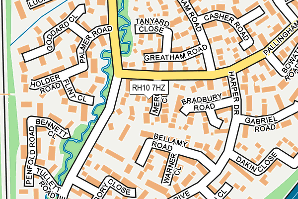 RH10 7HZ map - OS OpenMap – Local (Ordnance Survey)