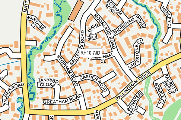 RH10 7JD map - OS OpenMap – Local (Ordnance Survey)