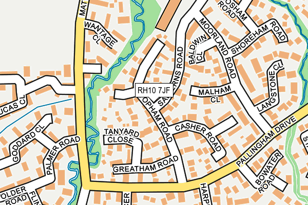 RH10 7JF map - OS OpenMap – Local (Ordnance Survey)