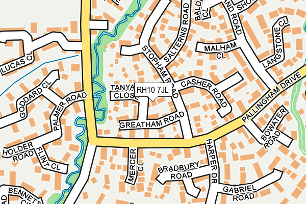 RH10 7JL map - OS OpenMap – Local (Ordnance Survey)