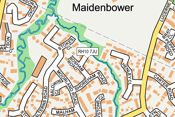 RH10 7JU map - OS OpenMap – Local (Ordnance Survey)