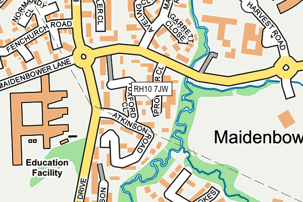 RH10 7JW map - OS OpenMap – Local (Ordnance Survey)