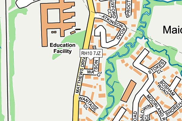 RH10 7JZ map - OS OpenMap – Local (Ordnance Survey)