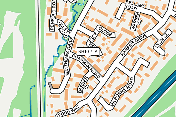 RH10 7LA map - OS OpenMap – Local (Ordnance Survey)