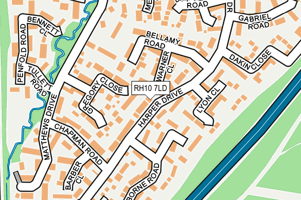 RH10 7LD map - OS OpenMap – Local (Ordnance Survey)
