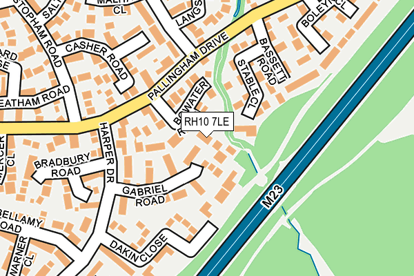 RH10 7LE map - OS OpenMap – Local (Ordnance Survey)