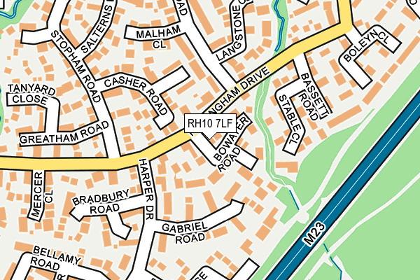 RH10 7LF map - OS OpenMap – Local (Ordnance Survey)