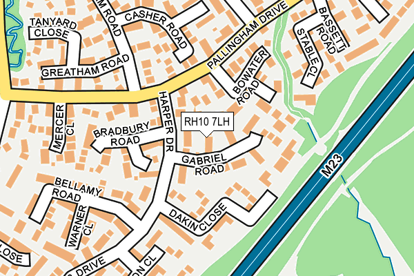 RH10 7LH map - OS OpenMap – Local (Ordnance Survey)