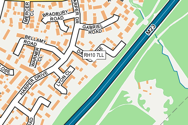 RH10 7LL map - OS OpenMap – Local (Ordnance Survey)