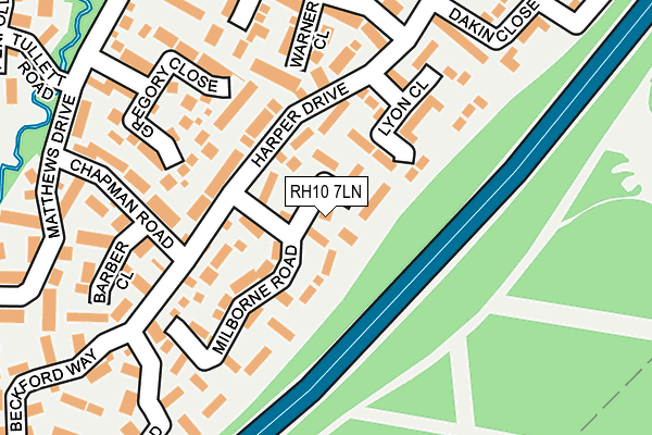 RH10 7LN map - OS OpenMap – Local (Ordnance Survey)