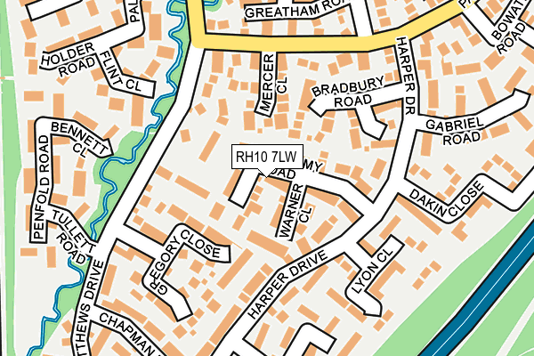RH10 7LW map - OS OpenMap – Local (Ordnance Survey)