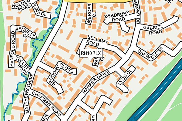 RH10 7LX map - OS OpenMap – Local (Ordnance Survey)