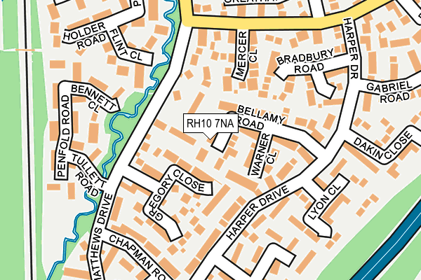 RH10 7NA map - OS OpenMap – Local (Ordnance Survey)