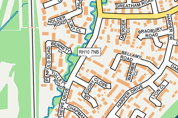 RH10 7NB map - OS OpenMap – Local (Ordnance Survey)