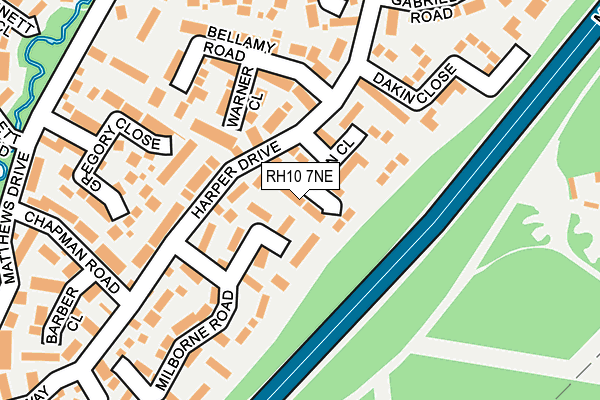 RH10 7NE map - OS OpenMap – Local (Ordnance Survey)
