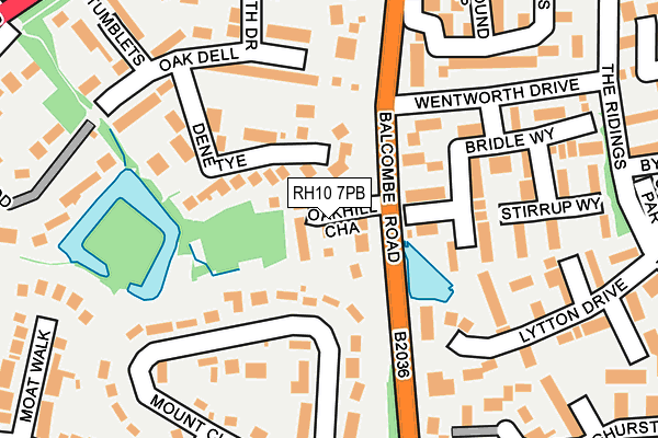 RH10 7PB map - OS OpenMap – Local (Ordnance Survey)