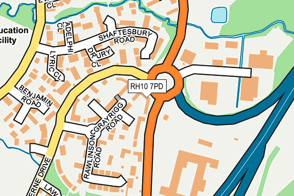 RH10 7PD map - OS OpenMap – Local (Ordnance Survey)