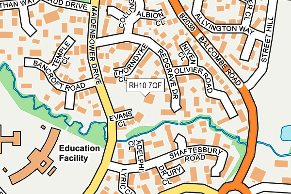 RH10 7QF map - OS OpenMap – Local (Ordnance Survey)