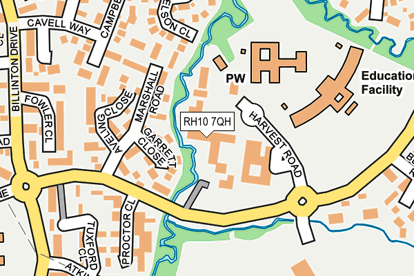RH10 7QH map - OS OpenMap – Local (Ordnance Survey)