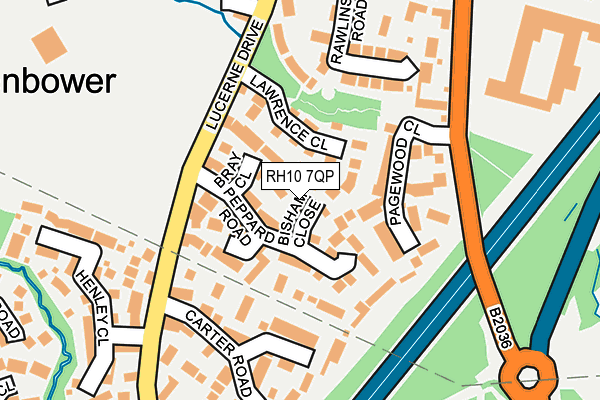 RH10 7QP map - OS OpenMap – Local (Ordnance Survey)