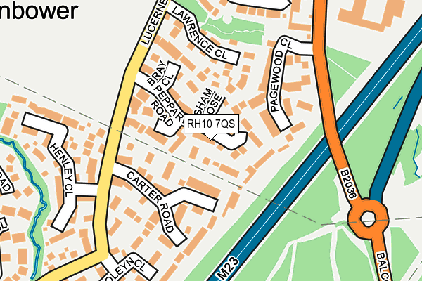 RH10 7QS map - OS OpenMap – Local (Ordnance Survey)