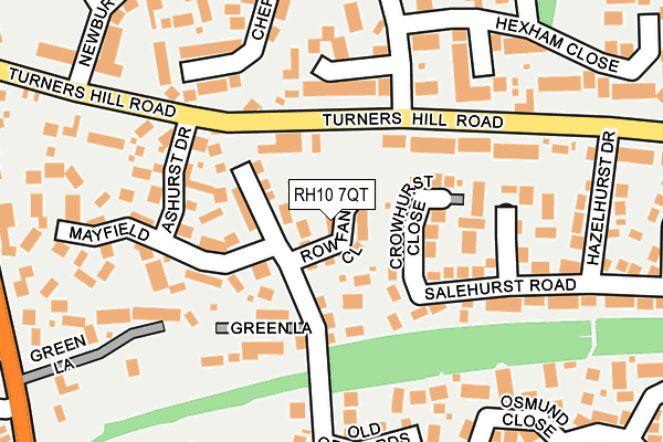 RH10 7QT map - OS OpenMap – Local (Ordnance Survey)