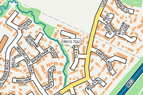 RH10 7QU map - OS OpenMap – Local (Ordnance Survey)