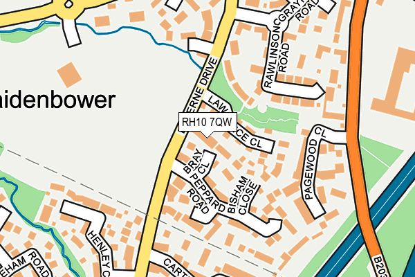 RH10 7QW map - OS OpenMap – Local (Ordnance Survey)