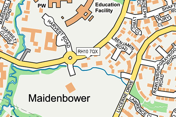 RH10 7QX map - OS OpenMap – Local (Ordnance Survey)