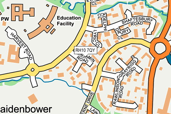 RH10 7QY map - OS OpenMap – Local (Ordnance Survey)