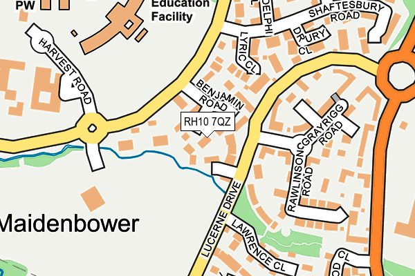 RH10 7QZ map - OS OpenMap – Local (Ordnance Survey)