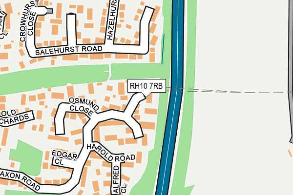 RH10 7RB map - OS OpenMap – Local (Ordnance Survey)