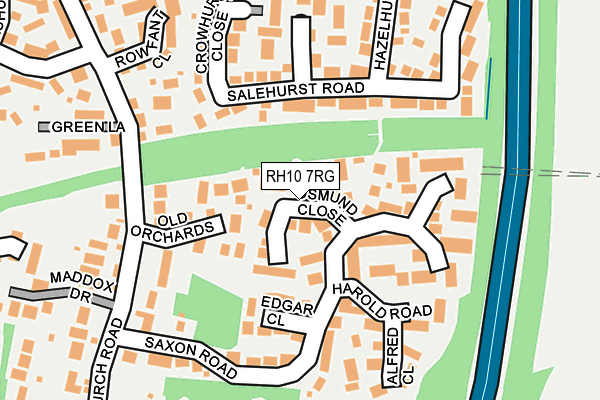 RH10 7RG map - OS OpenMap – Local (Ordnance Survey)