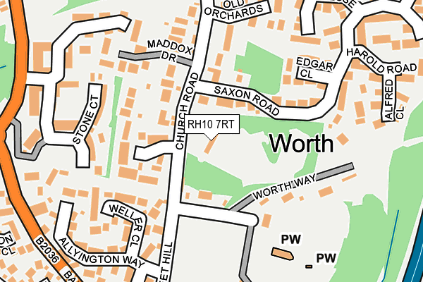 RH10 7RT map - OS OpenMap – Local (Ordnance Survey)