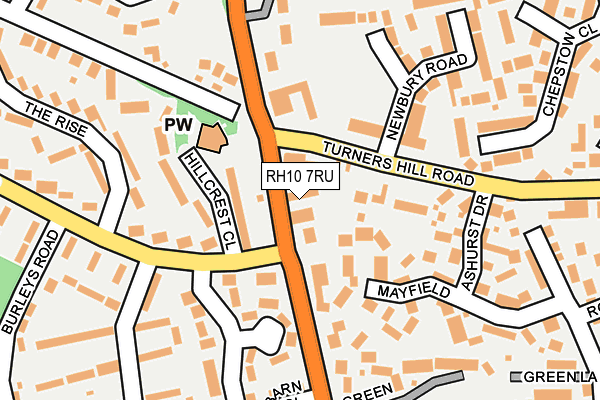 RH10 7RU map - OS OpenMap – Local (Ordnance Survey)