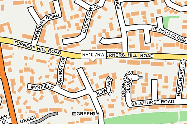 RH10 7RW map - OS OpenMap – Local (Ordnance Survey)