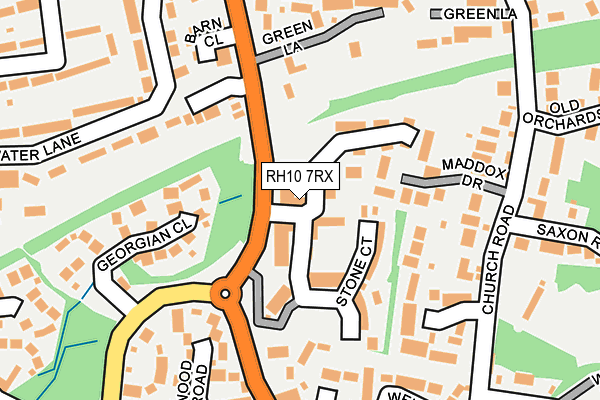 RH10 7RX map - OS OpenMap – Local (Ordnance Survey)