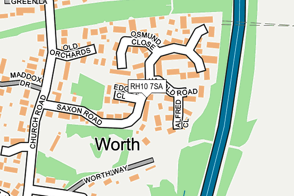 RH10 7SA map - OS OpenMap – Local (Ordnance Survey)